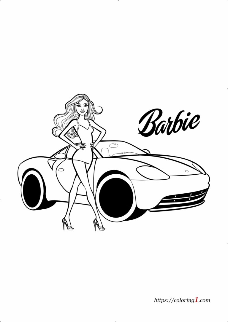 Barbie Car Coloring Page 2 Free Coloring Sheets 2024