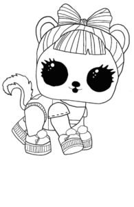 LOL surprise winter disco coloring pages RA-RA SKUNK