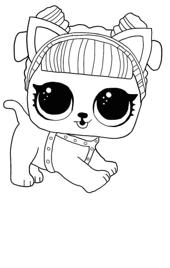 LOL surprise winter disco coloring pages DARING DOGGIE