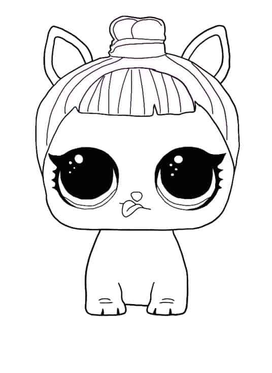 LOL surprise winter disco coloring pages GRR MAJESTY