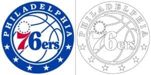 Coloriage Logo avec un échantillon Philadelphia 76ers