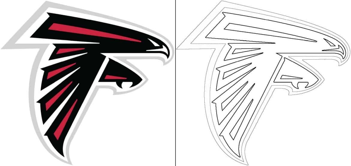 Coloriage Logo avec un échantillon de Atlanta Falcons