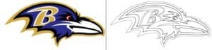 Baltimore Ravens logo coloring page
