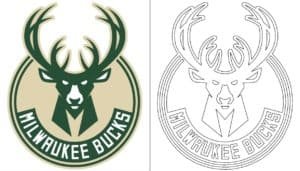 Coloriage Logo avec un échantillon des Milwaukee Bucks