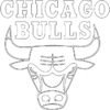 Chicago Bulls logo coloring page black and white