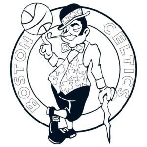 Boston Celtics logo coloring page black and white