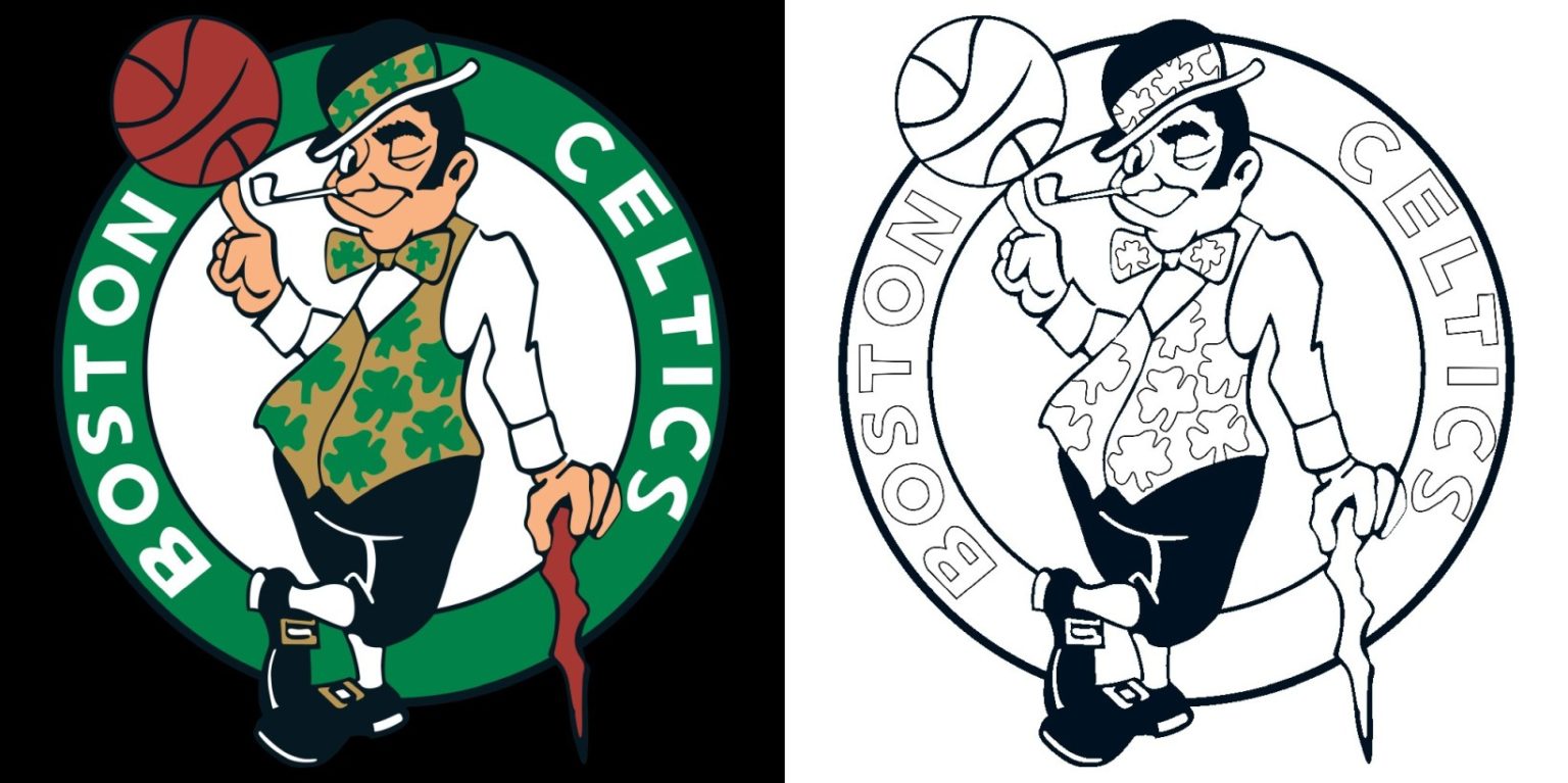 Boston Celtic logo with a sample coloring page - Free coloring pages ...