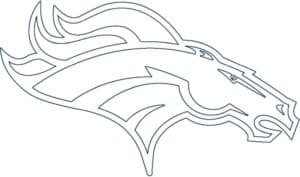 Denver Broncos logo kleurplaat zwart-wit