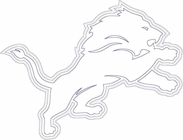 Detroit Lions logo kleurplaat zwart-wit