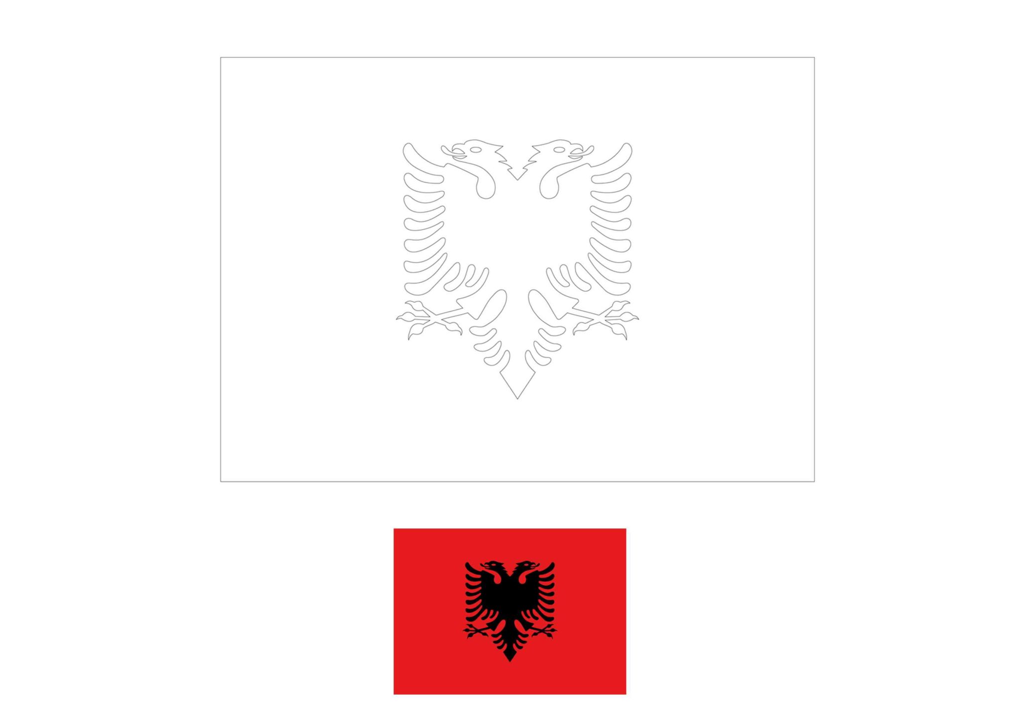 Flag of Albania coloring page - Free coloring sheets - coloring1.com