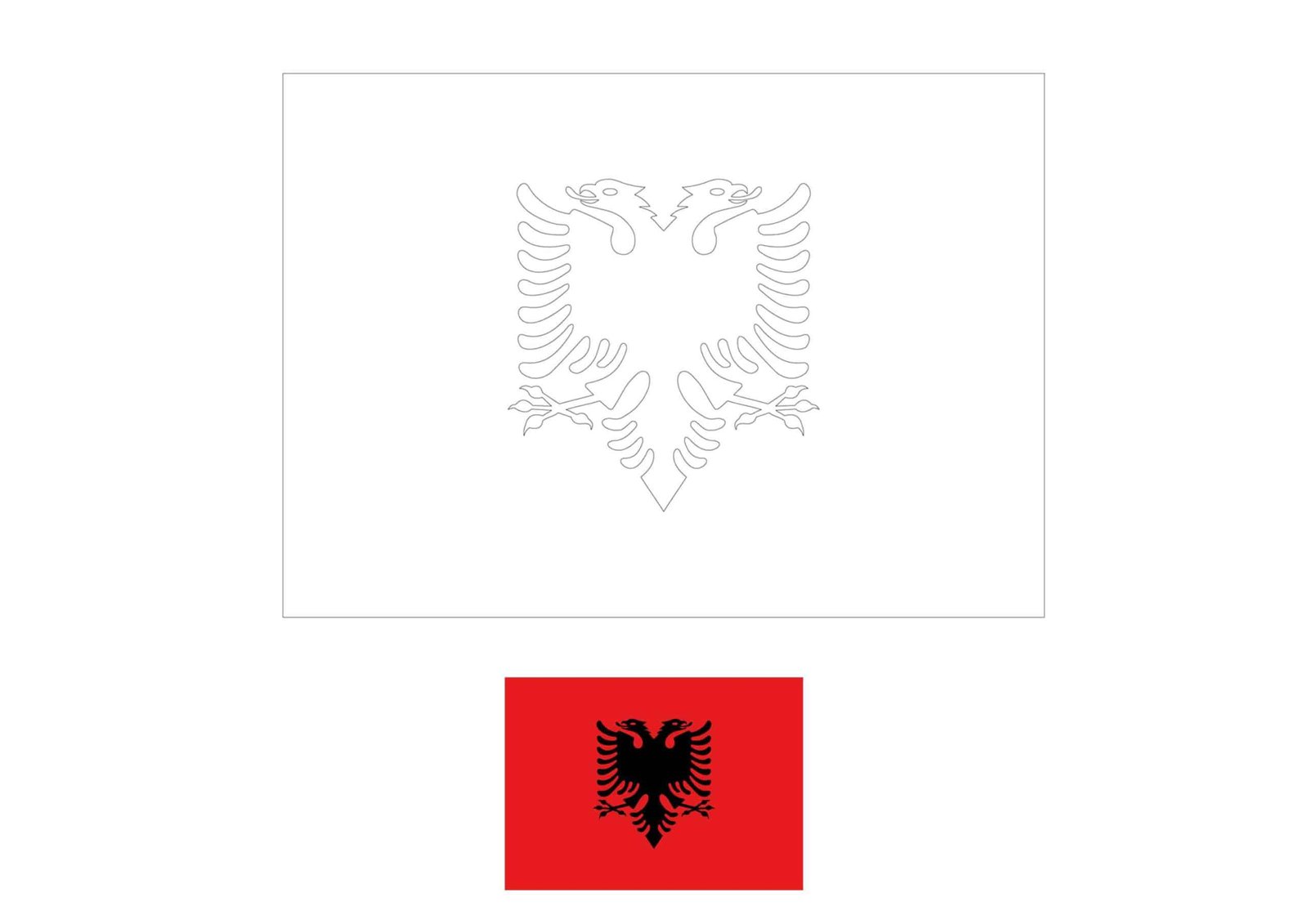 Albanië vlag kleurplaat