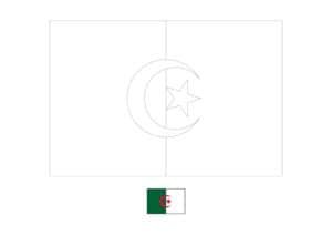 Algeria flag coloring page with a sample