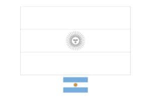 Argentinië vlag kleurplaat met een voorbeeld