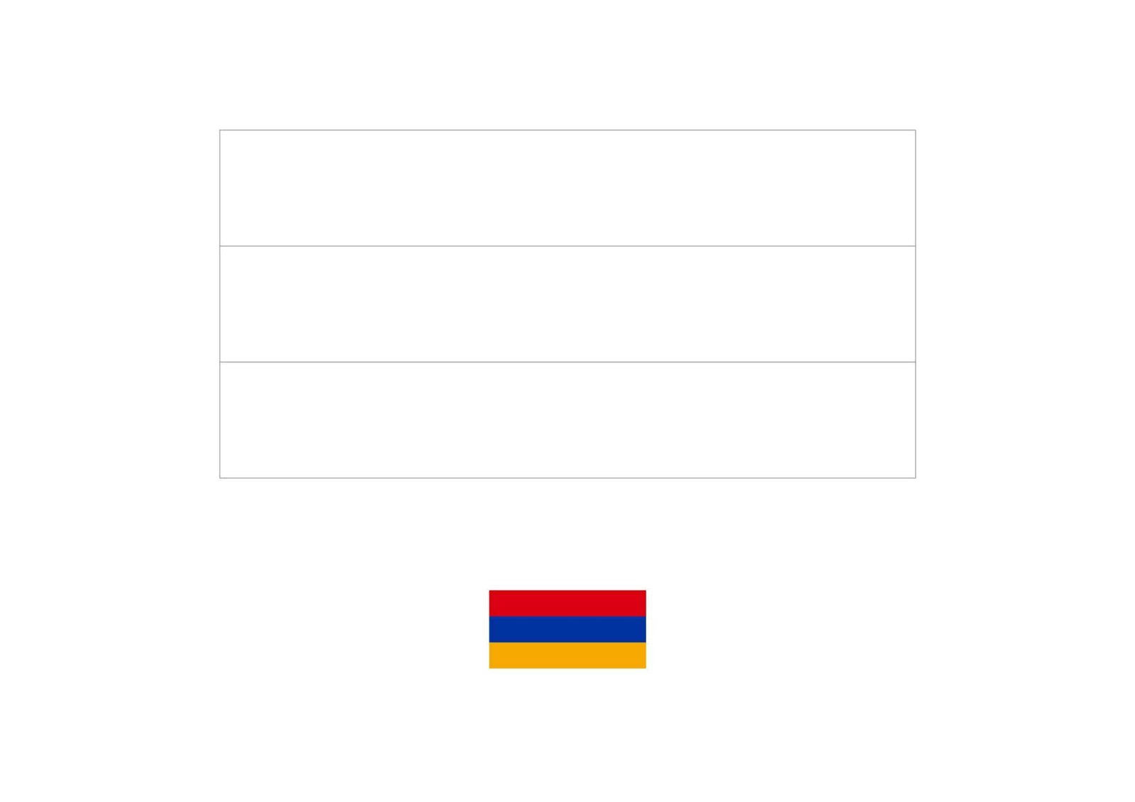 Armenia flag coloring page with a sample
