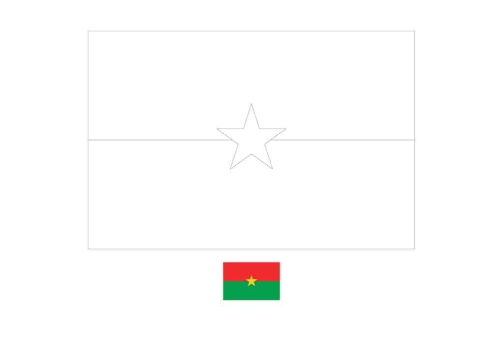 Burkina Faso flag coloring page with a sample