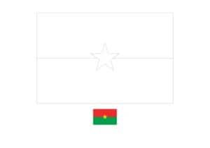 Burkina Faso flag coloring page with a sample