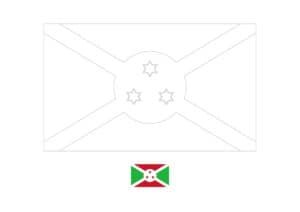 Burundi vlag kleurplaat met een voorbeeld