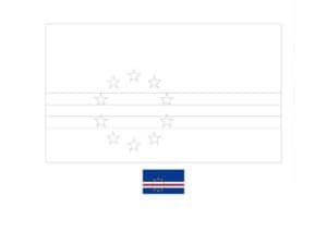 Cape Verde flag coloring page with a sample