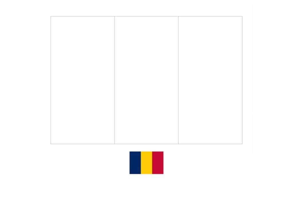 Chad flag coloring page with a sample