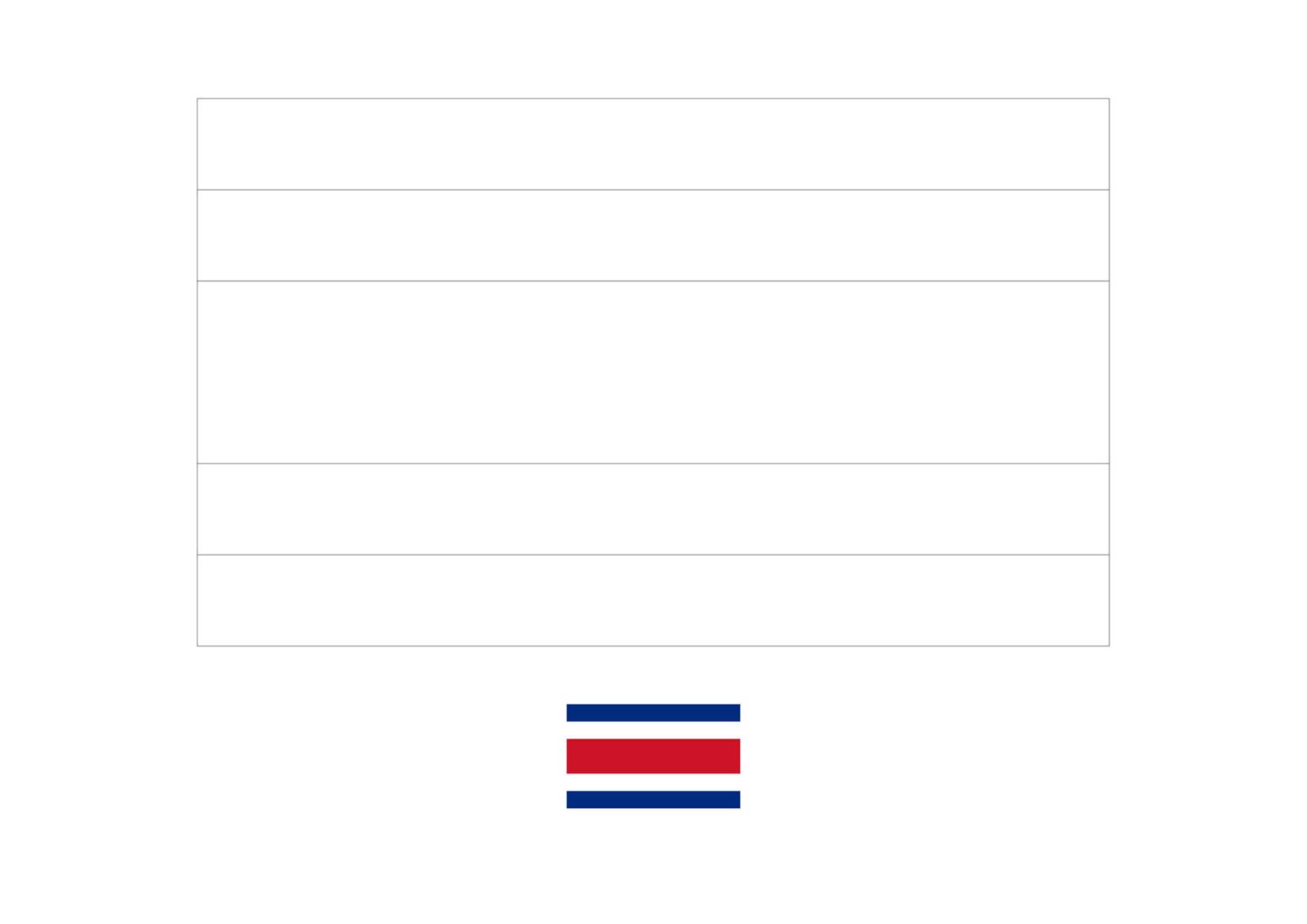 Flag of Costa Rica coloring page - Free coloring sheets - coloring1.com