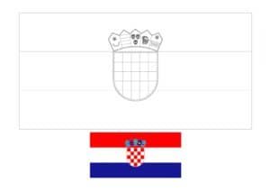 Kroatië vlag kleurplaat om te printen