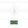 Dominica vlag kleurplaat met een voorbeeld