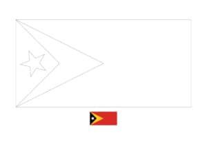 East Timor flag coloring page with a sample