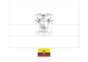 Ecuador flag coloring page with a sample