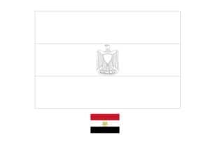 Egypte vlag kleurplaat met een voorbeeld voor kinderen