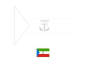 Equatorial Guinea flag coloring page with a sample