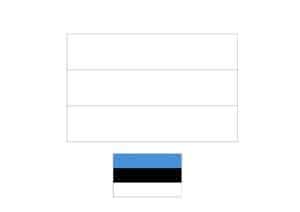 Estonia flag coloring page with a sample