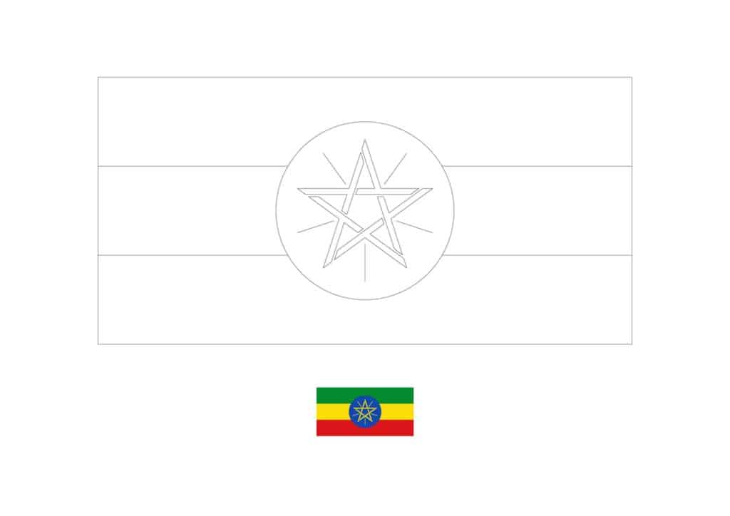 Flag Of Ethiopia Coloring Page Free Coloring Sheets