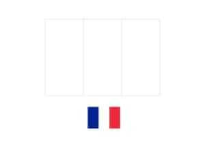 France flag coloring page with a sample
