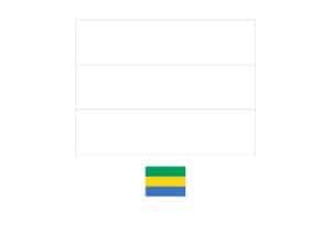 Gabon flag coloring page with a sample