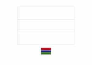 Gambia flag coloring page with a sample