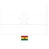 Ghana flag coloring page with a sample