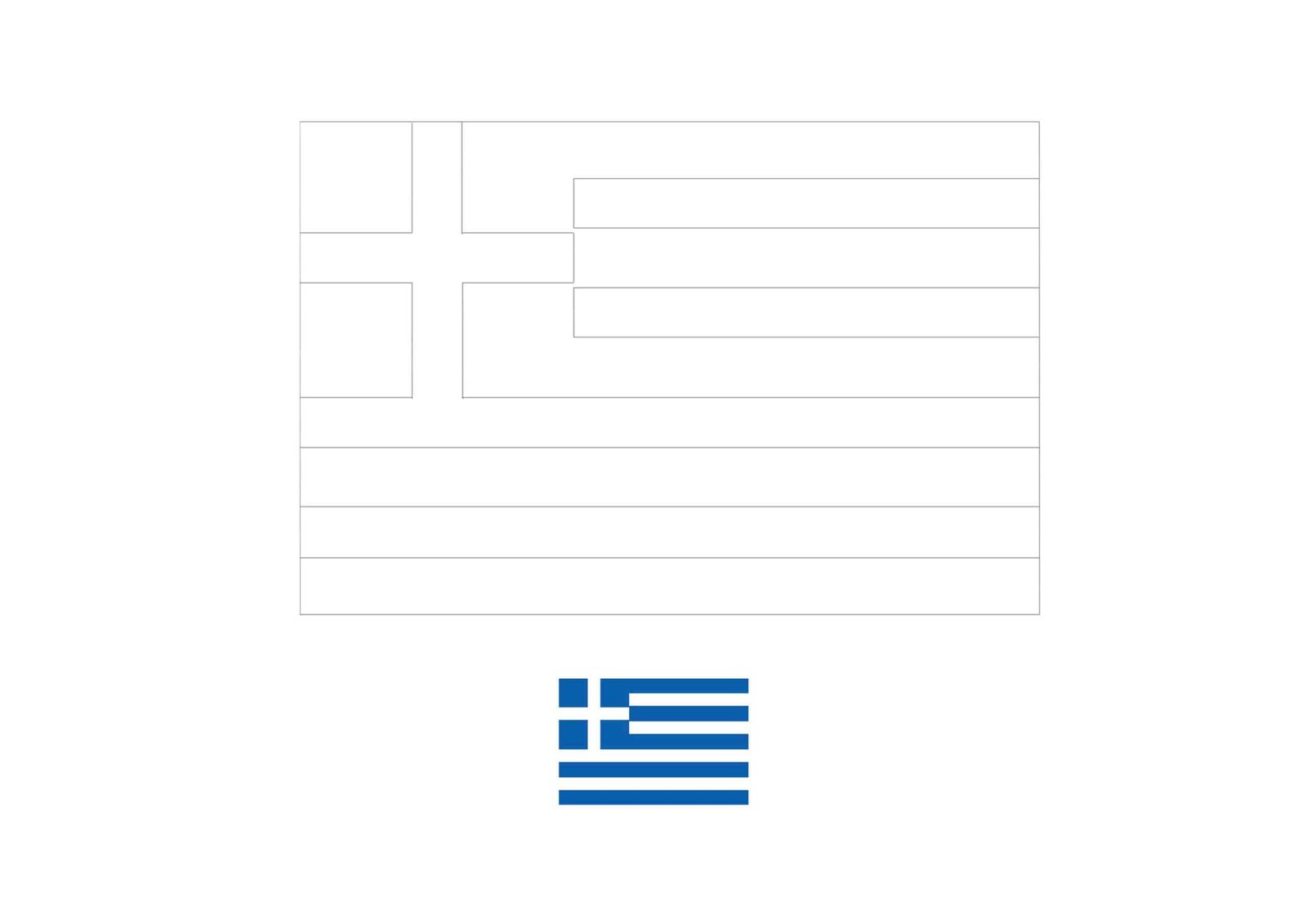 Griekenland vlag kleurplaat om af te drukken voor kinderen