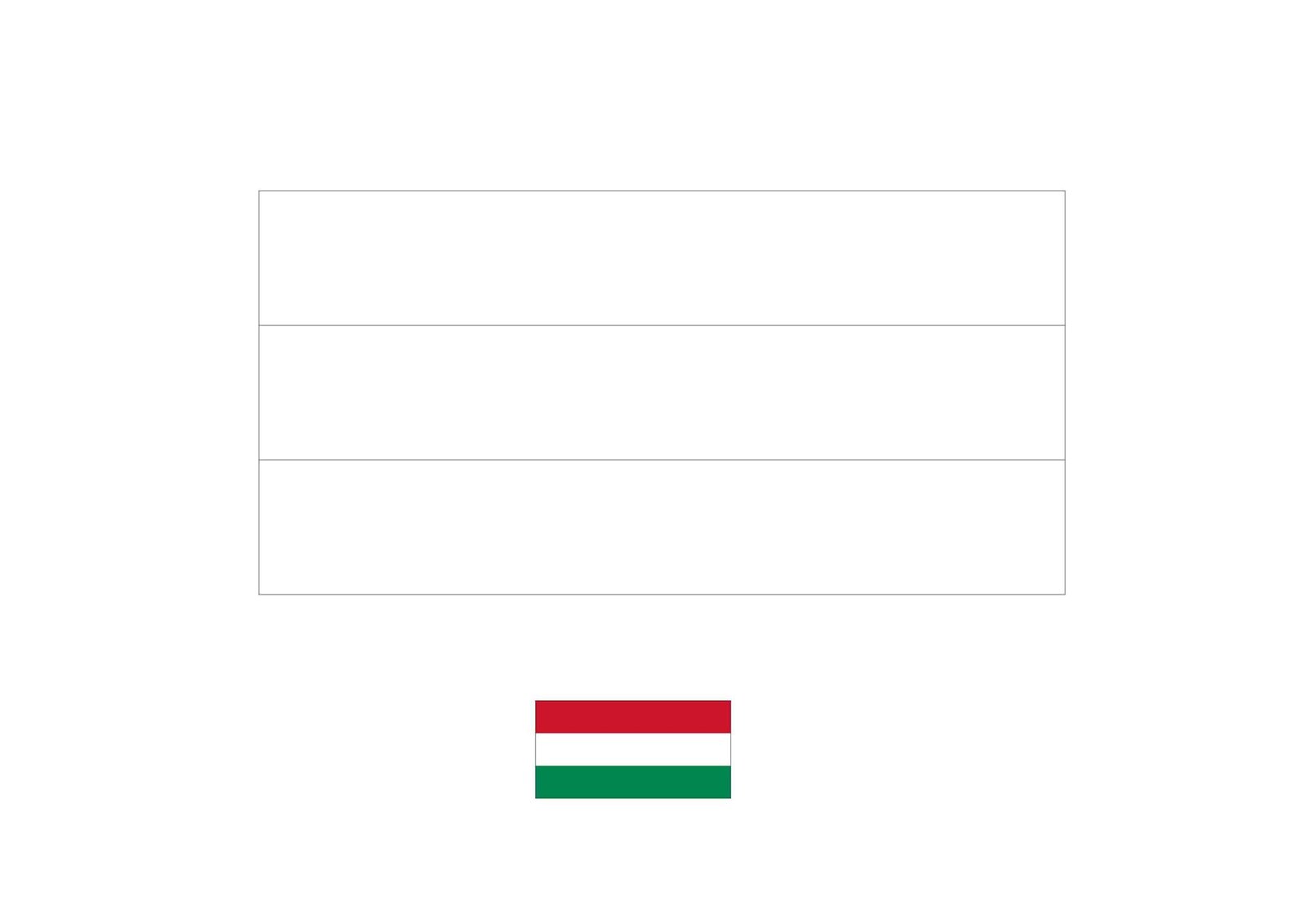 Hongarije vlag kleurplaat met een voorbeeld
