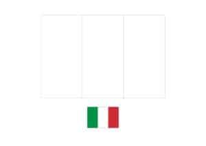 Italy flag coloring page with a sample