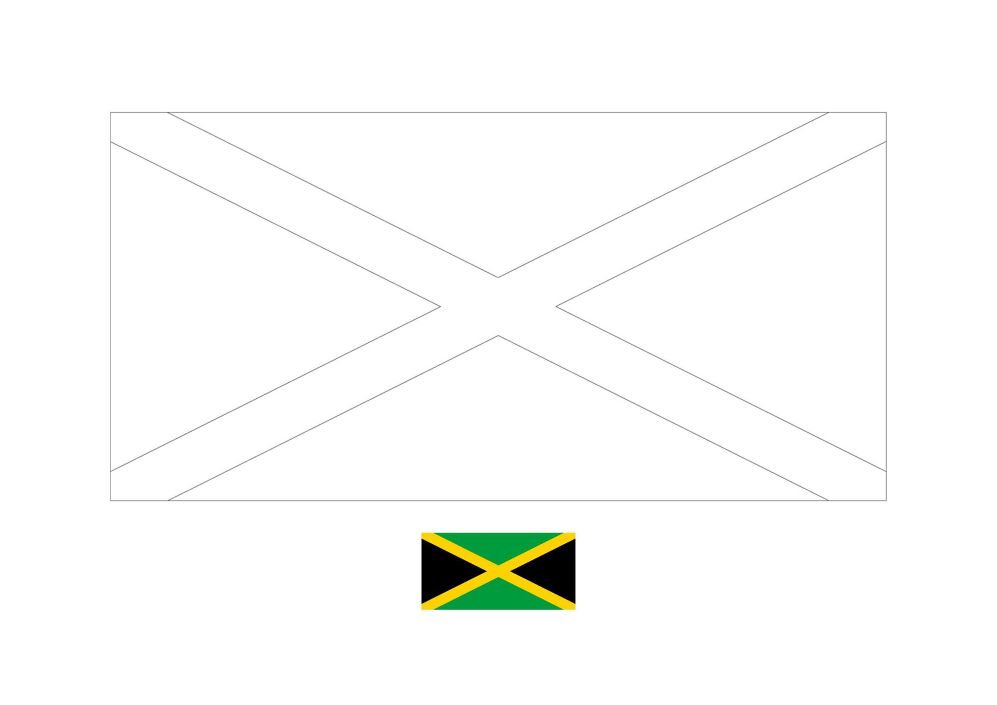 Flag of Jamaica coloring page - Free coloring sheets - coloring1.com