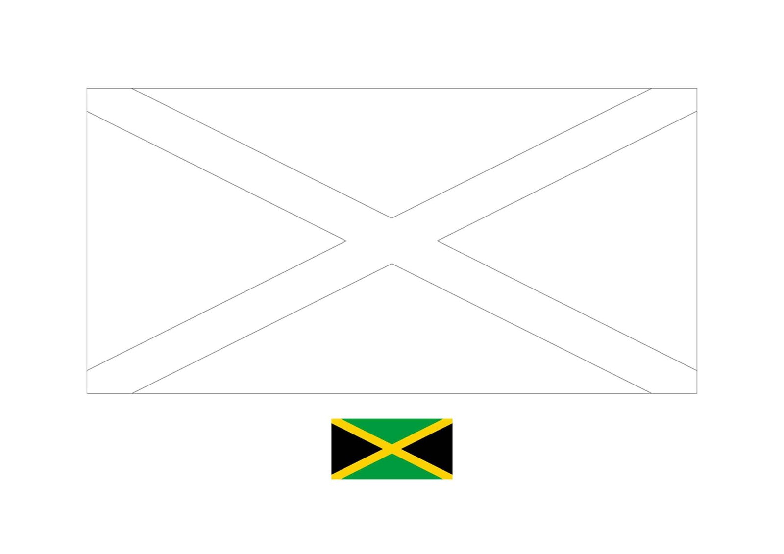 Drapeau de la Jamaïque Coloriage