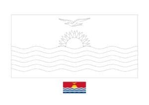 Kiribati flag coloring page with a sample