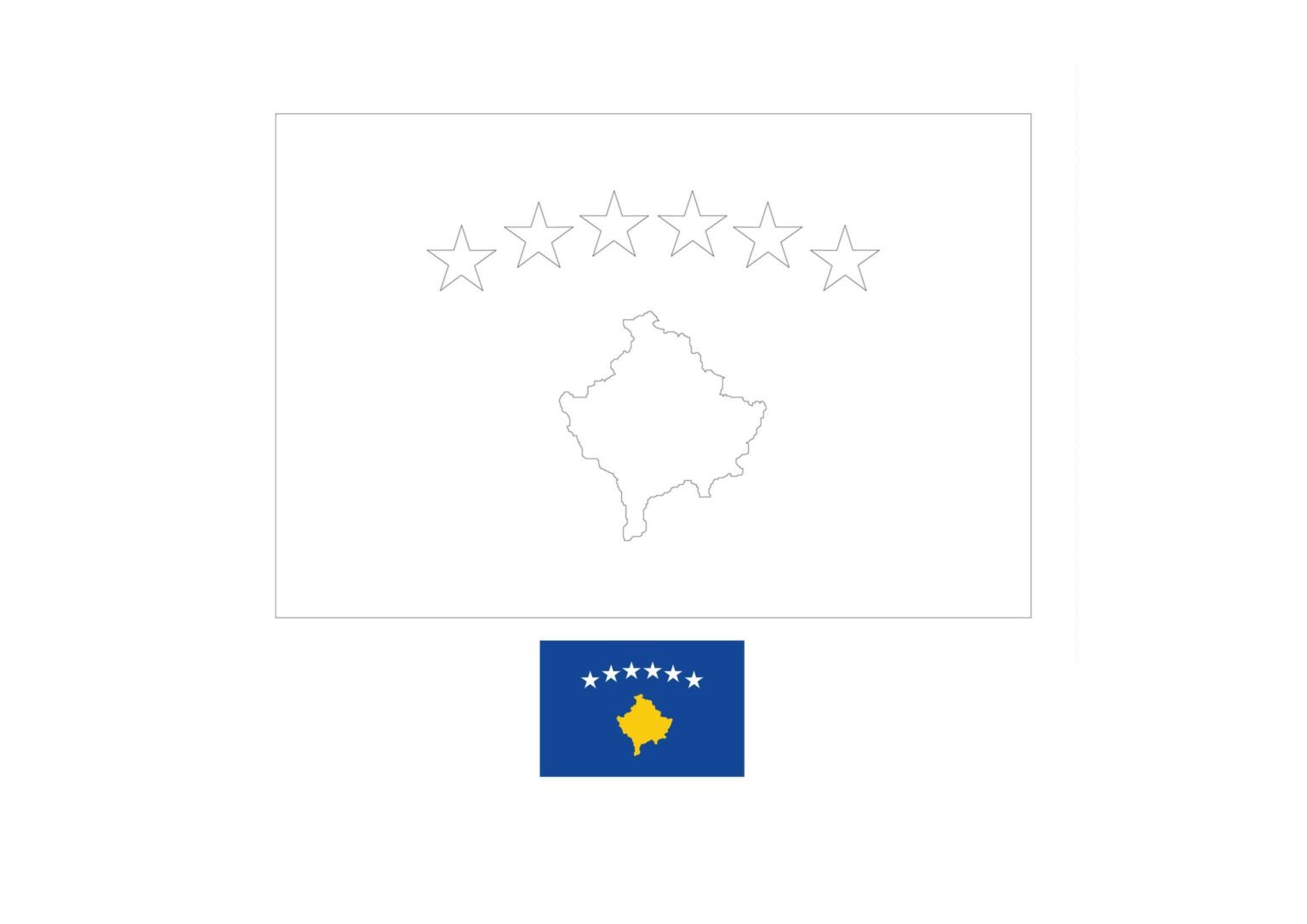 Flag of Kosovo coloring page - Free coloring sheets - coloring1.com