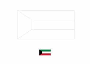 Drapeau du Koweït Coloriage