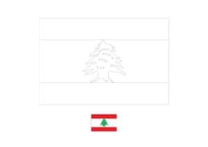 Lebanon flag coloring page with a sample