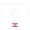 Libanon vlag kleurplaat met een voorbeeld