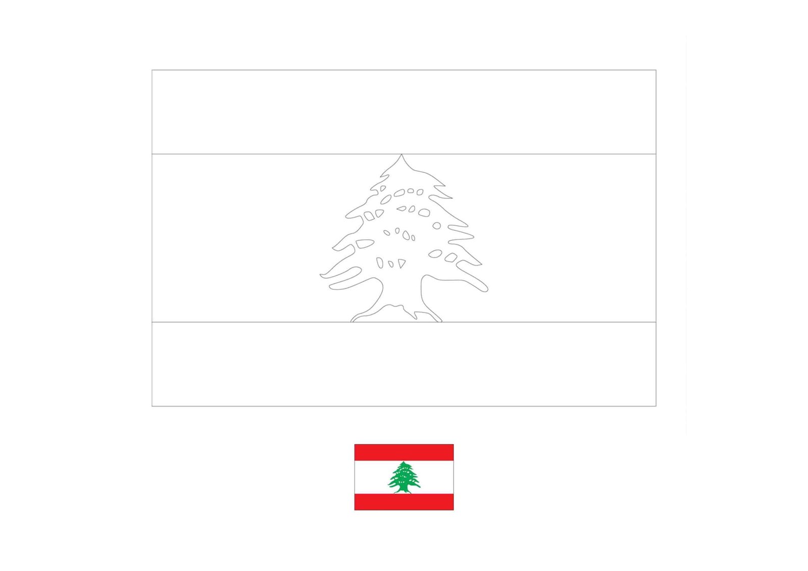 Drapeau du Liban Coloriage