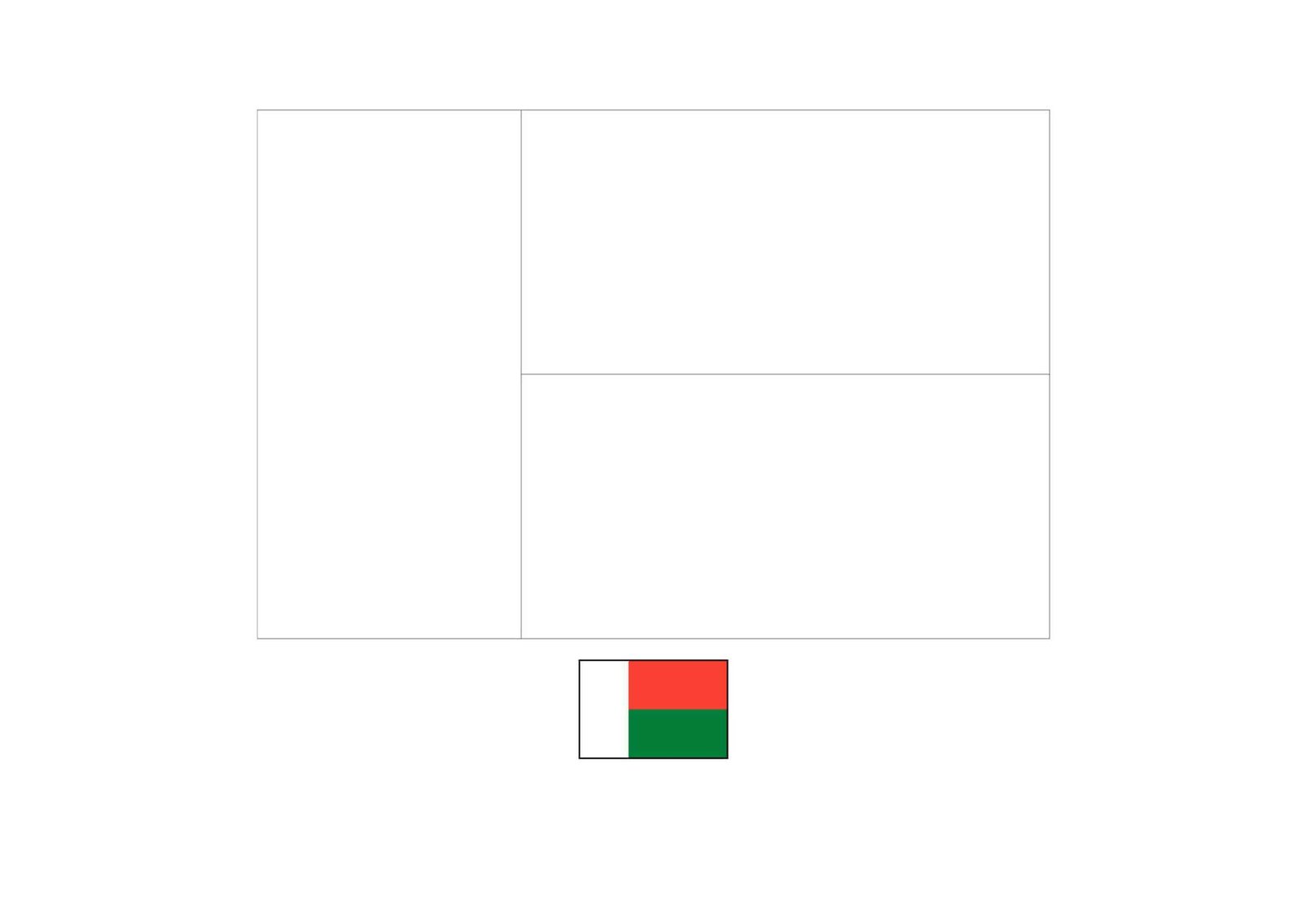 Madagaskar vlag kleurplaat met een voorbeeld