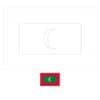 Malediven vlag gratis kleurplaat om af te printen