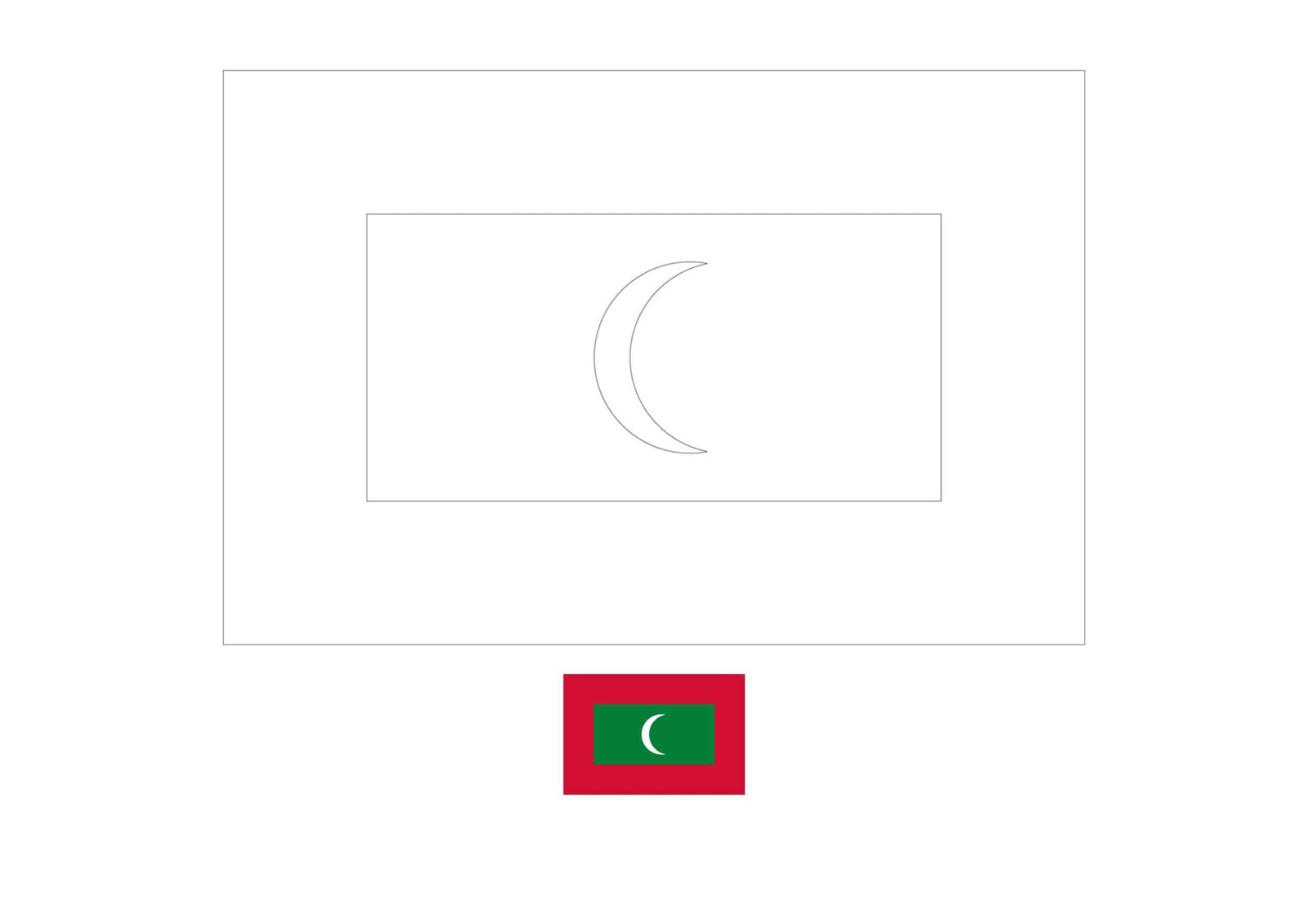 Maldives flag coloring page with a sample